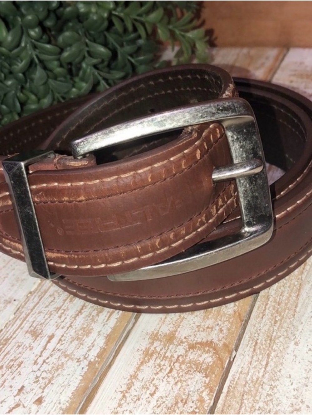 Realtree Brown Leather Belt 40